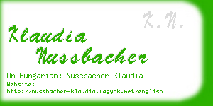 klaudia nussbacher business card